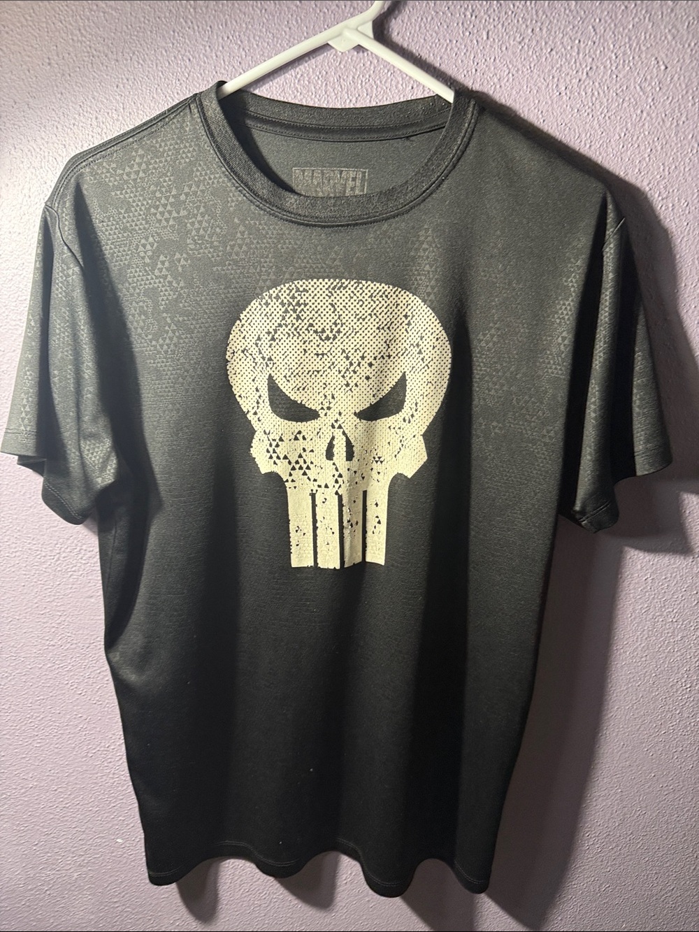 Marvel Men's Black Tee with Punisher Skull Graphic